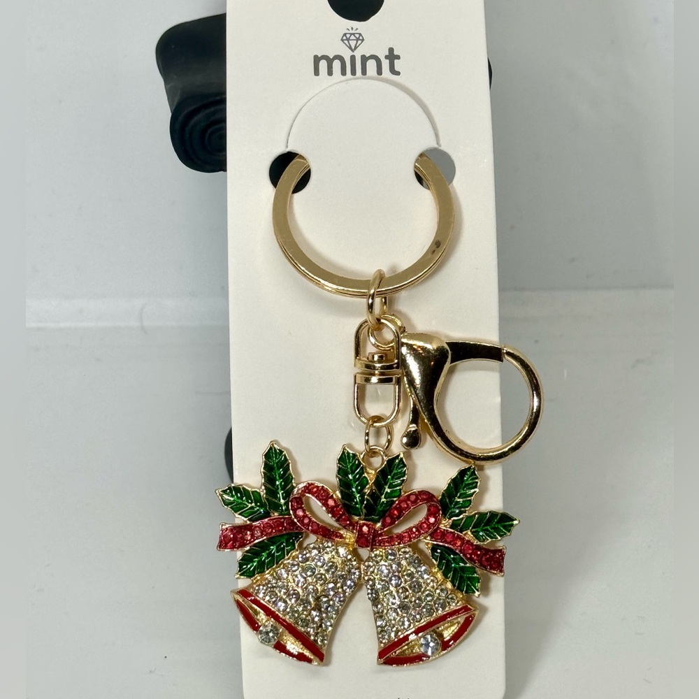 BAG CHARM Gold Bells Holiday Christmas Bag charm Keychain